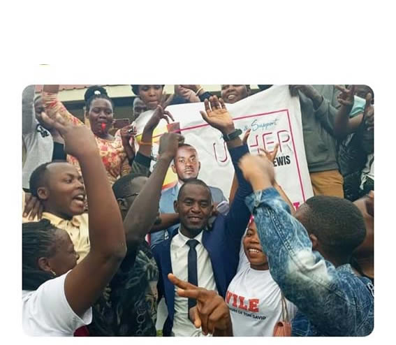 Lewis with his supporters during the campaigns