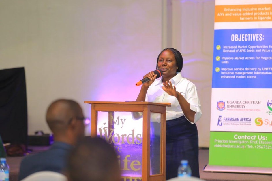 Prof. Elizabeth Kizito addressing the audience at the workshop.