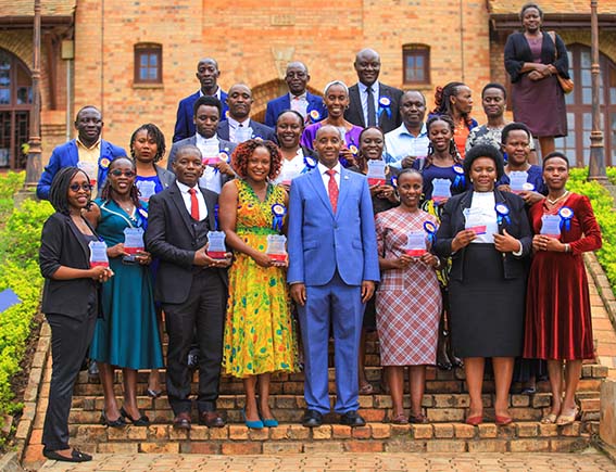 UCU Vice Chancellor with staff who got awards last year