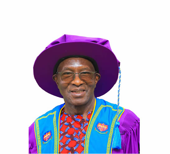 Prof. James Kiwanuka-Tondo in the UCU Deanship gown