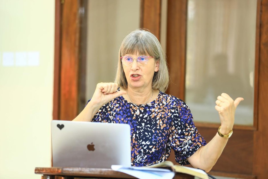 The Rev. Dr. Caroline Seed from TEDS in South Africa, guides UCU staff through innovative strategies for embedding faith into learning and service.