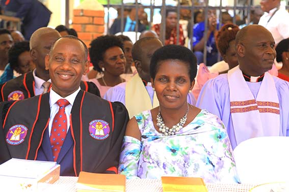 Prof. Mushengyezi with this wife, Patience