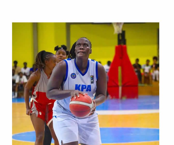 Vilma Achieng taking a shot at the court. (Courtesy Photo)
