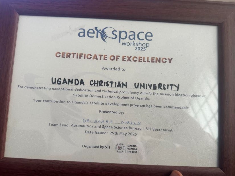 A certificate that was awarded to UCU in honor of its exceptional performance