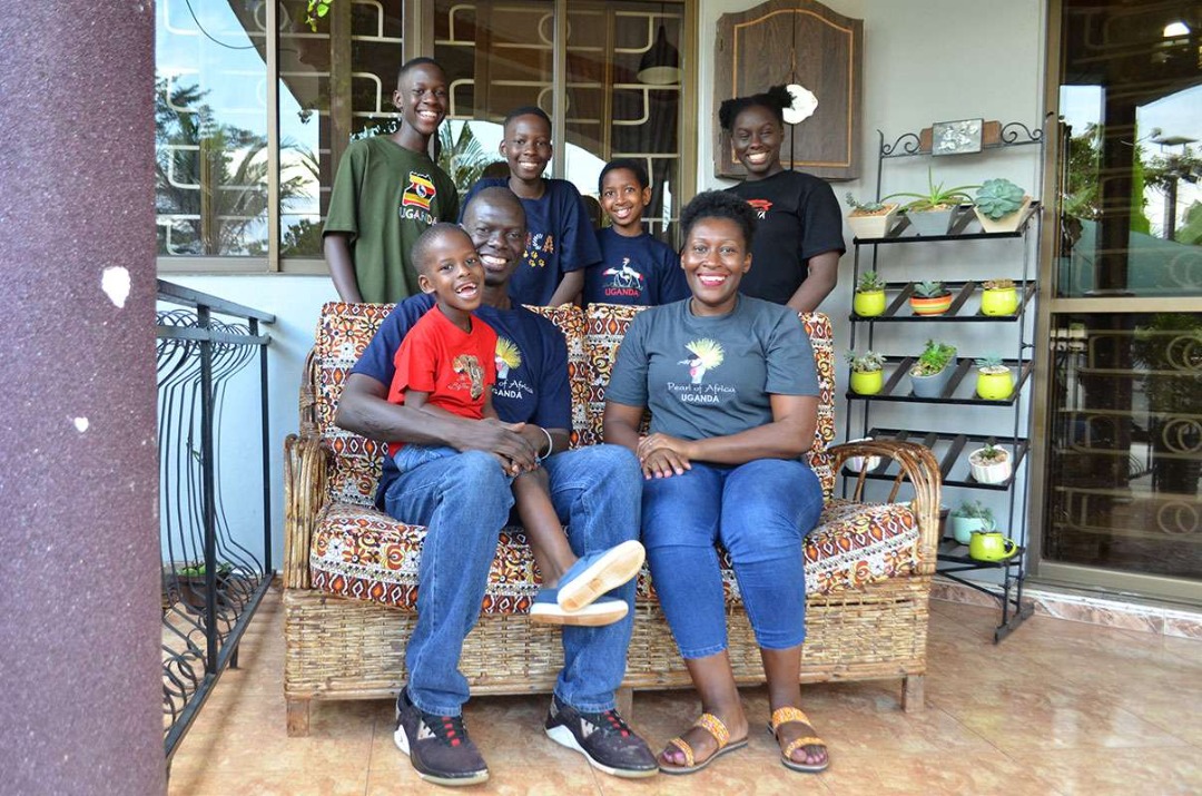 Olivia Mugaba, her husband, Vincent Mugaba, and their five children