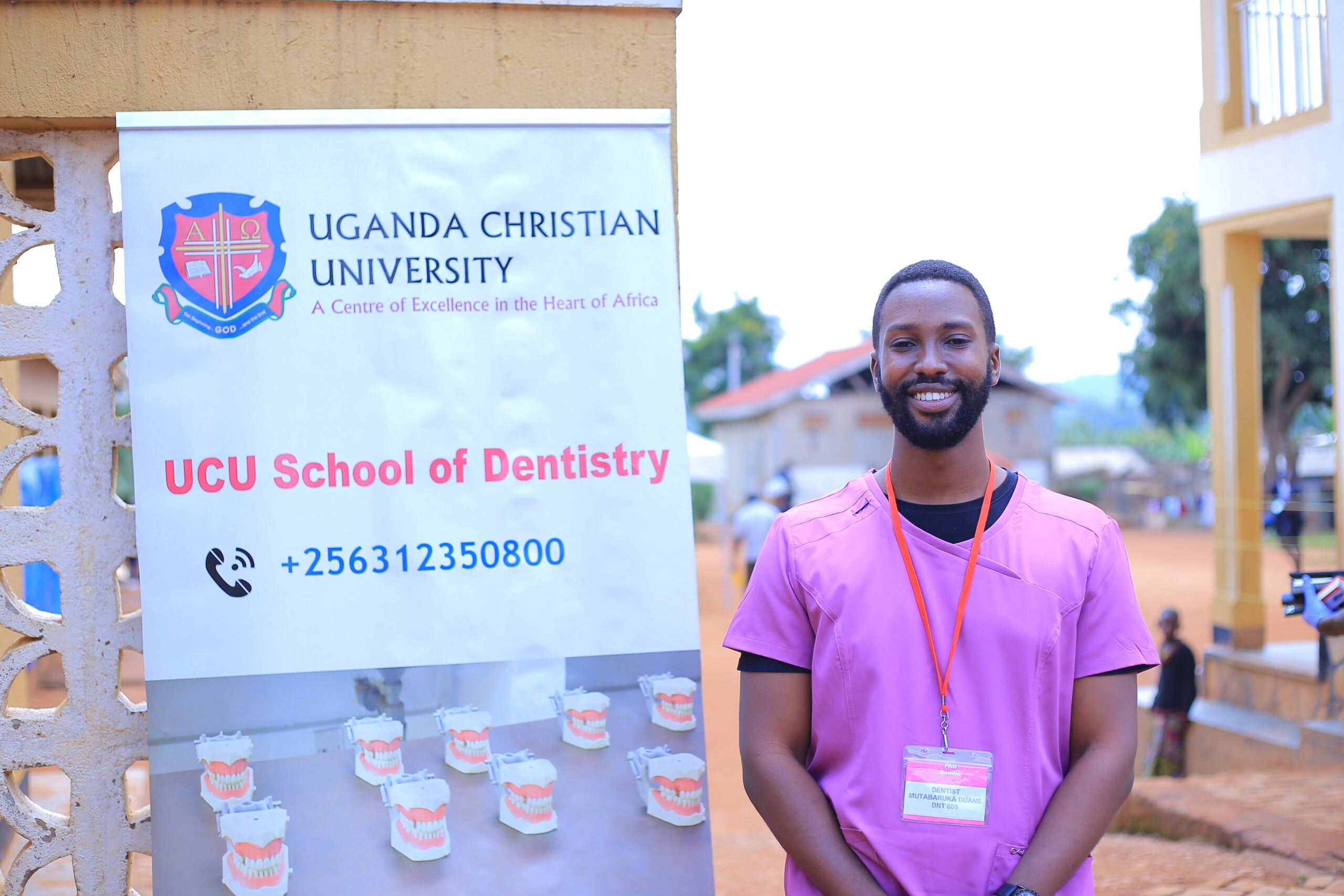 Final-year dental student Duane Mutabaruka at the Bombo outreach