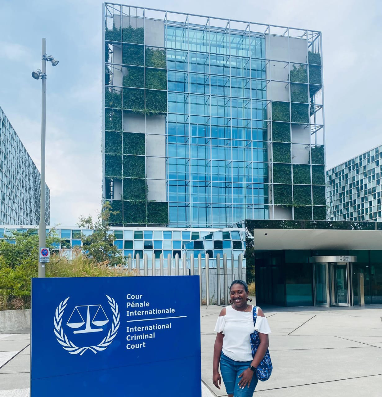 Esther Awor at The Hague during her trip in 2024