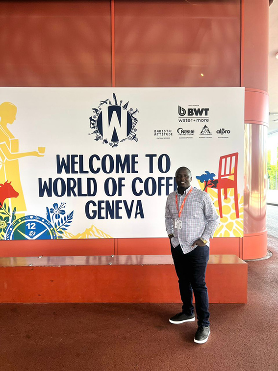 Victor Tayebwa, in Geneva in June 2025, is pursuing a Bachelor of Arts within the School of Journalism, Media and Communication at Uganda Christian University