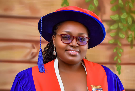 Dianah Aharimpisya on the day she received her PhD at Nkumba University in October 2025