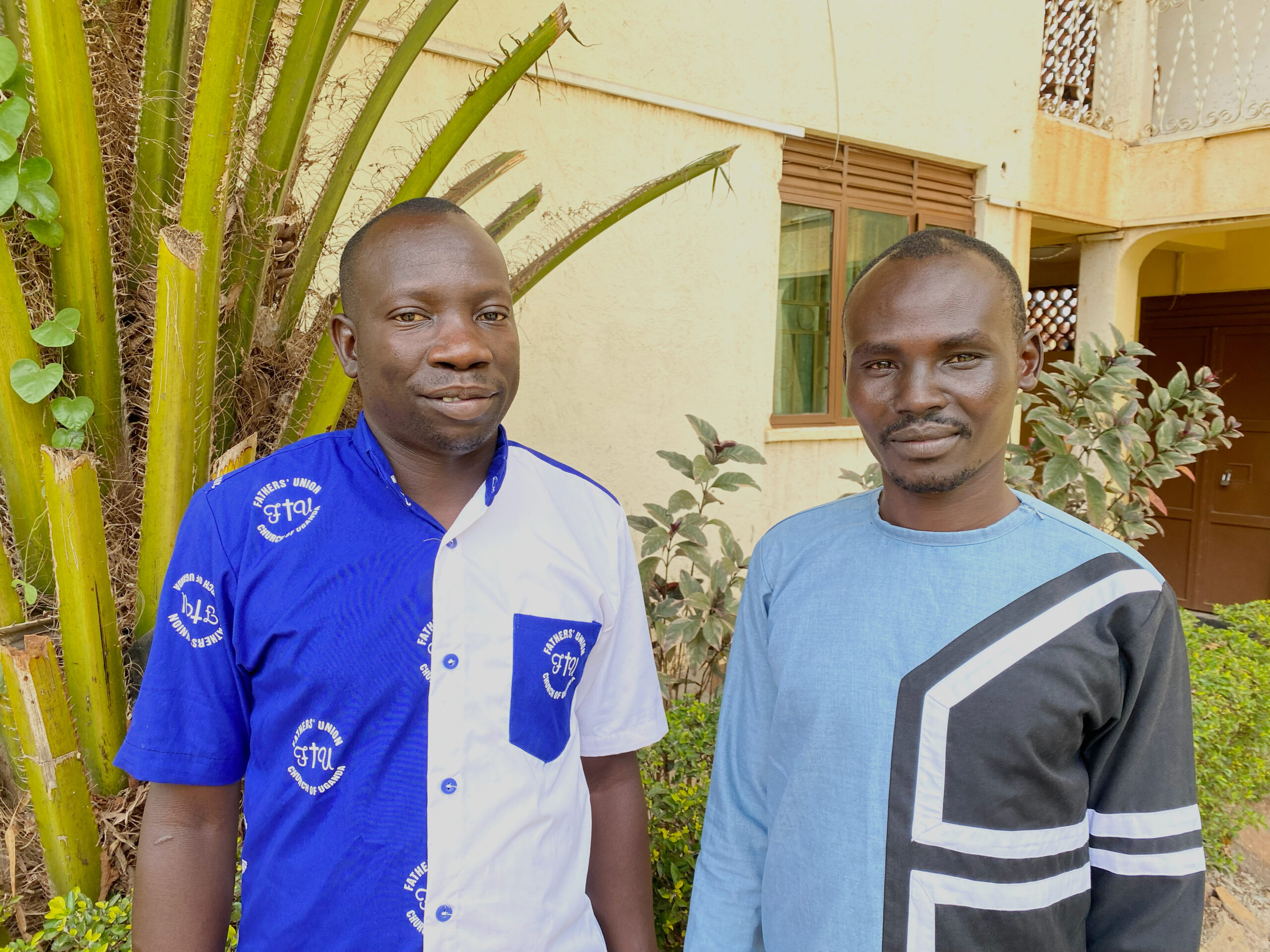 Rev. John Walter Aboo (right) with his friend, Rev. John Charles Odeke. Both are from the North Karamoja Diocese and are currently pursuing Diploma in Theology at the UCU Mbale campus.