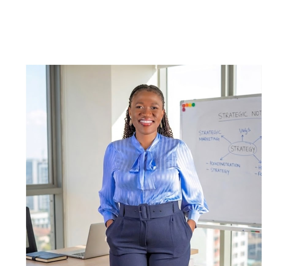 Catherine Bwire at her Kampala office for Ecobank Uganda