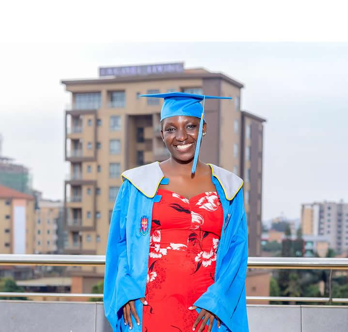 Ann Nambuya in her graduation gown