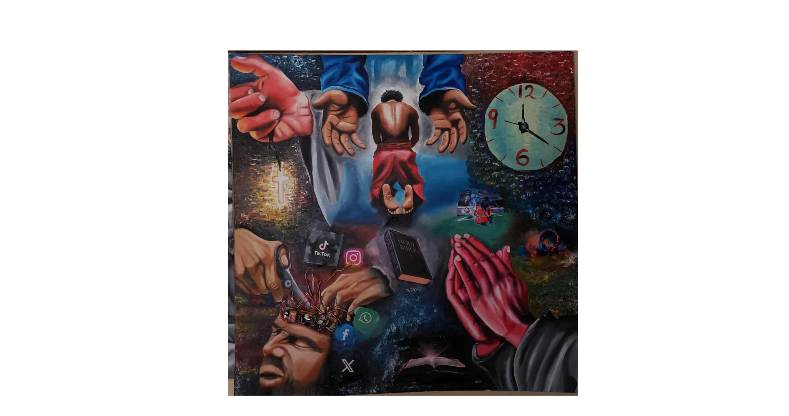 A hand painting by Reagan Okello.
