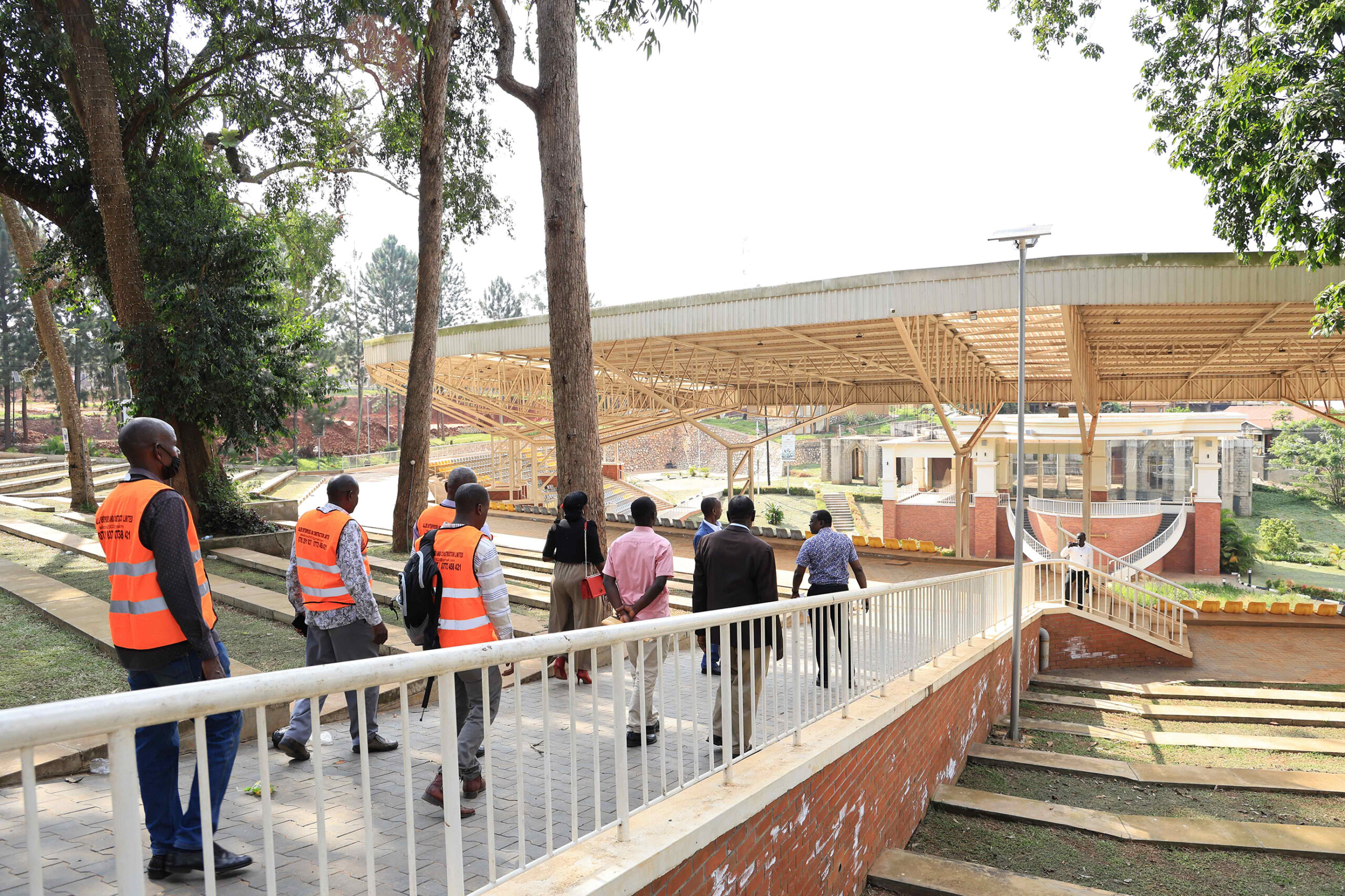 The UCU team inspecting the Anglican site at Namugongo, recently. In the background is the facility’s amphitheatre. Photo by Andrew Bugembe