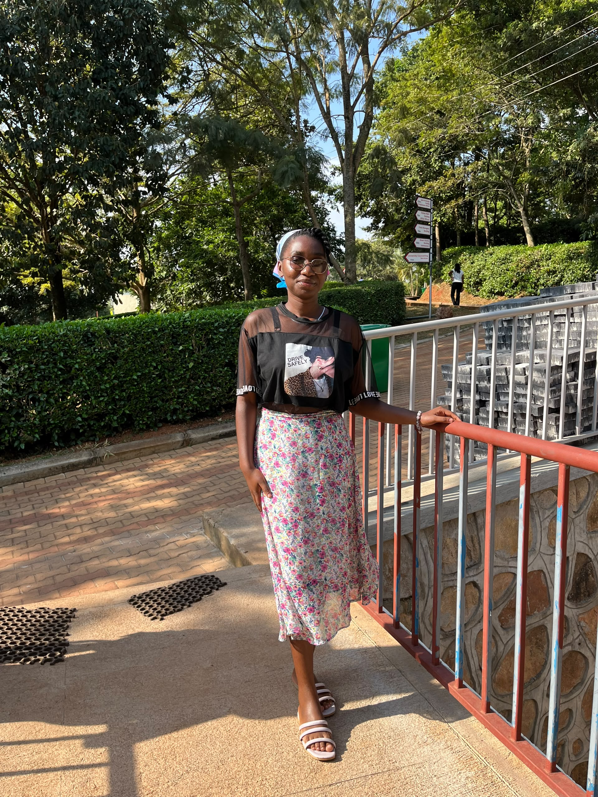 Favour Maombi Vera on the UCU-Mukono campus