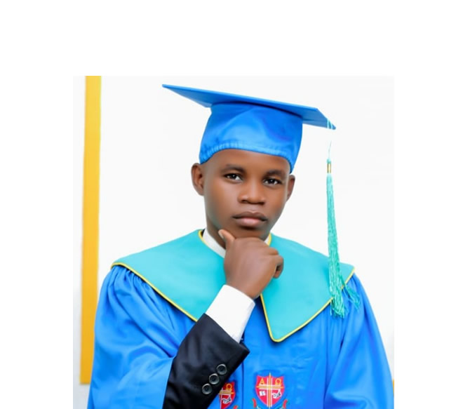 Sunday Patrick Jamunda in his graduation gown